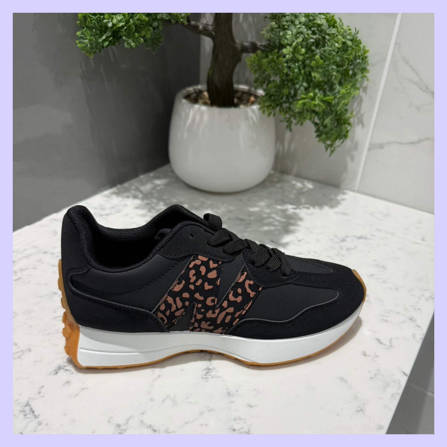 NINA BLACK LEOPARD TRAINER