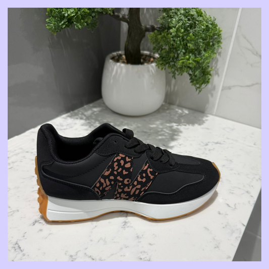 NINA BLACK LEOPARD TRAINER