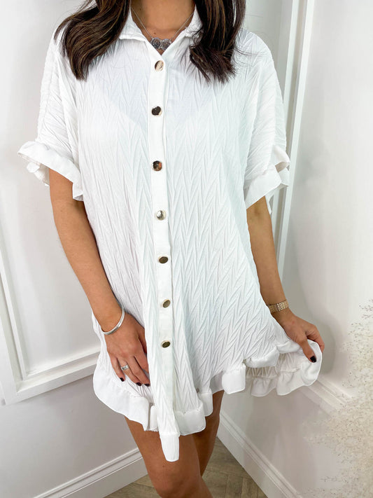 CARLA Frill Shirt Dress